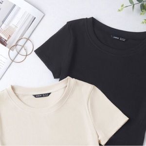 Two cropped tees